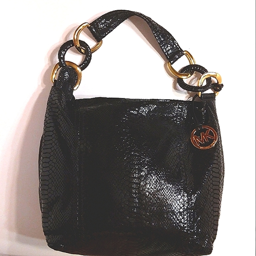 Must See! Gorgeous Michael Kors Black Python Embo… - image 2